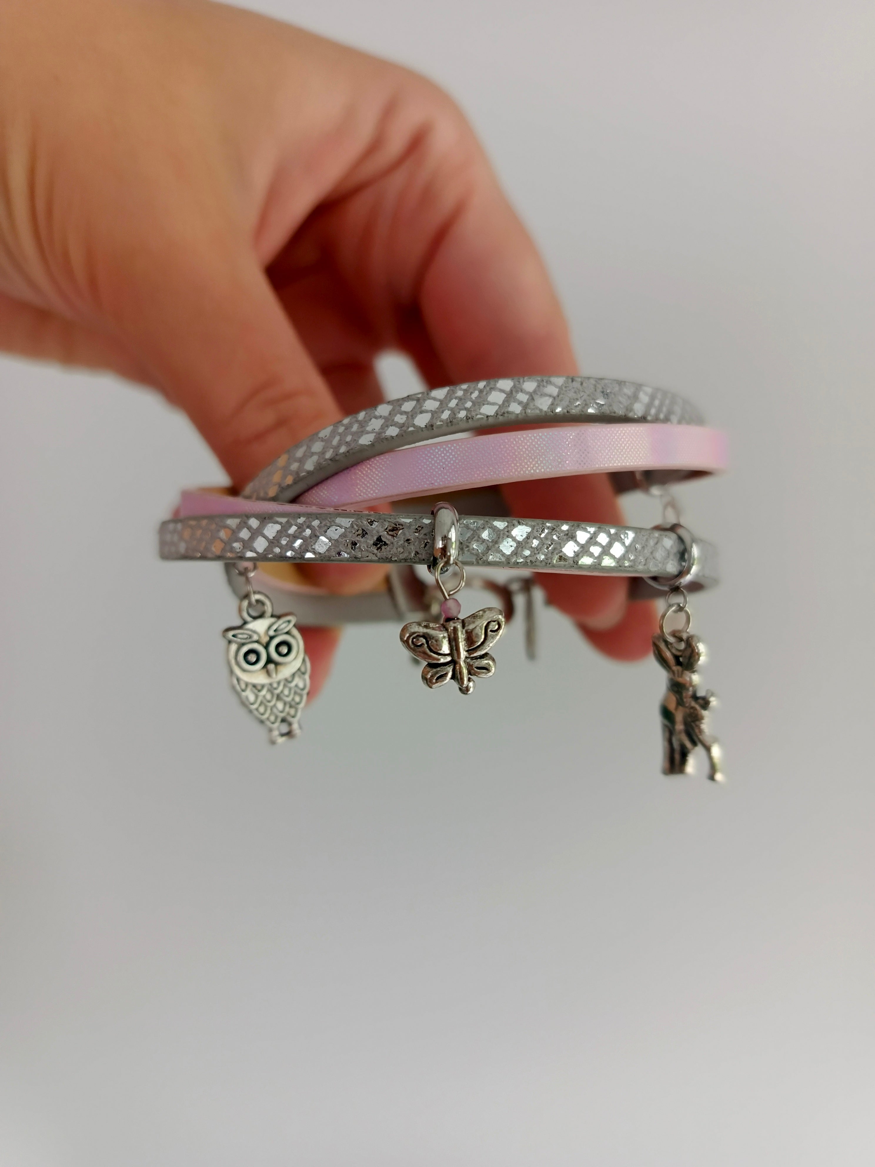 Bransoletka „Silver & Blush Charms”