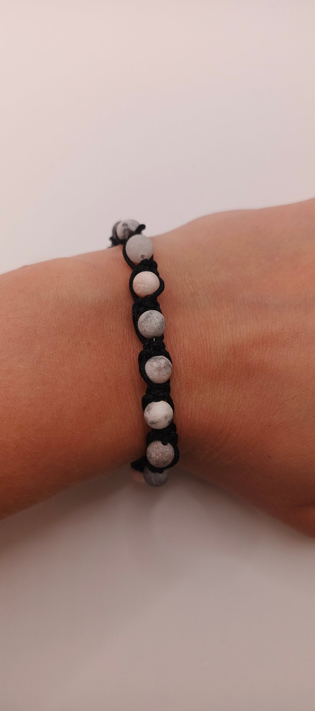 Bransoletka pleciona „Boho Mat” — kamienie naturalne