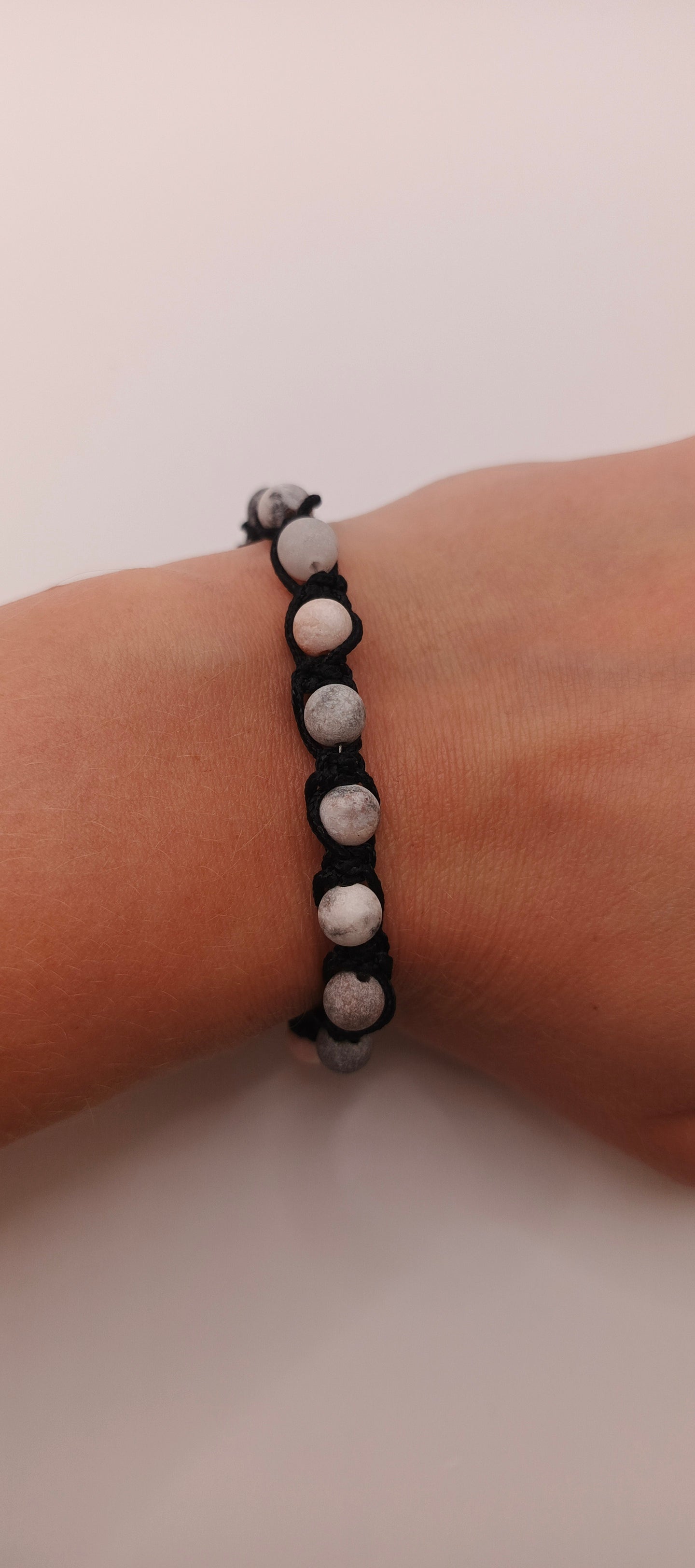 Bransoletka pleciona „Boho Mat” — kamienie naturalne