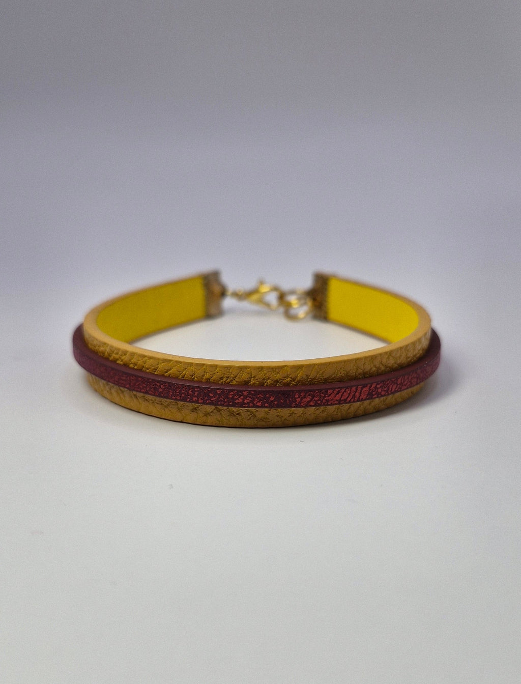 Bransoletka „Sun & Ruby” — żółty z rubinową linią