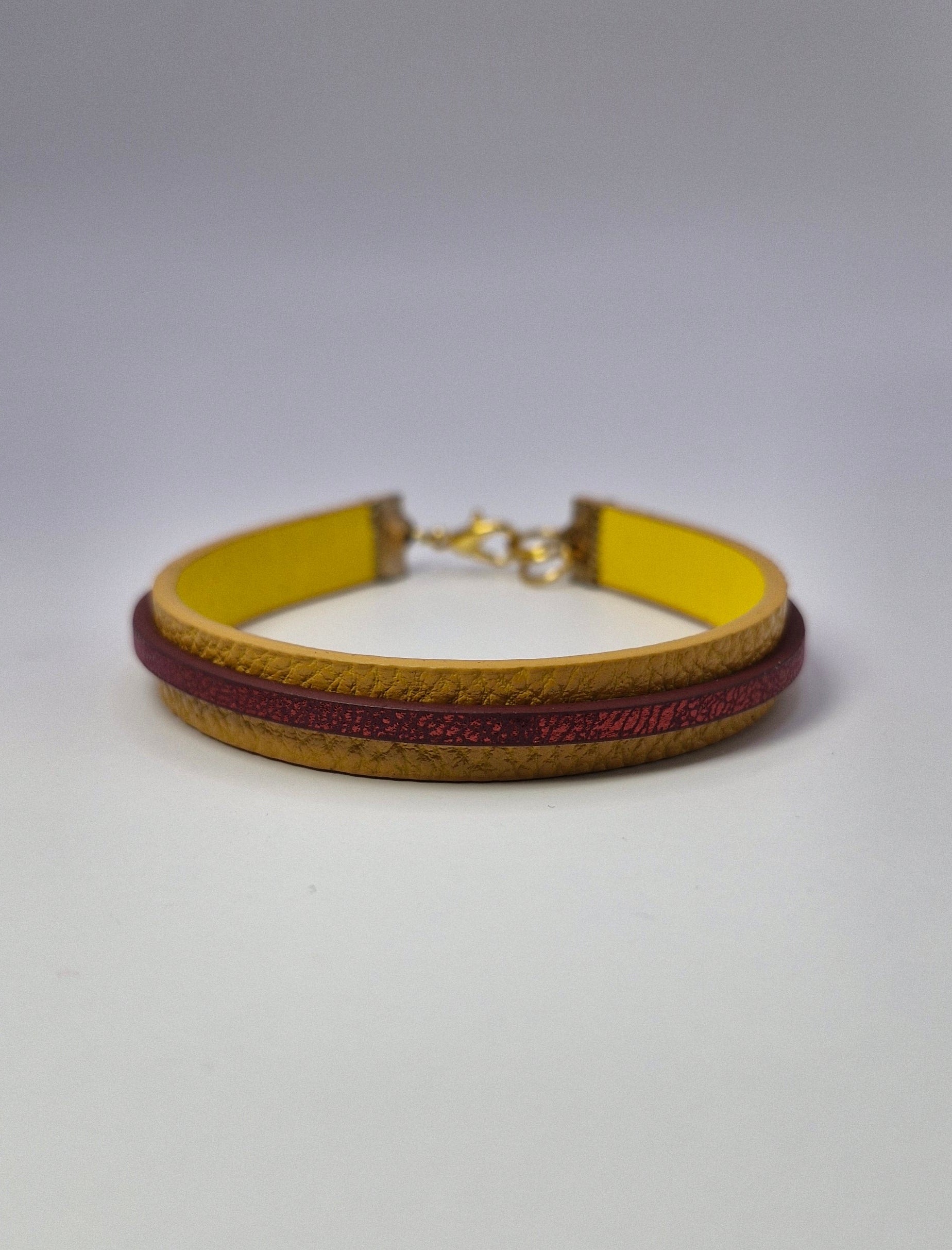 Bransoletka „Sun & Ruby” — żółty z rubinową linią