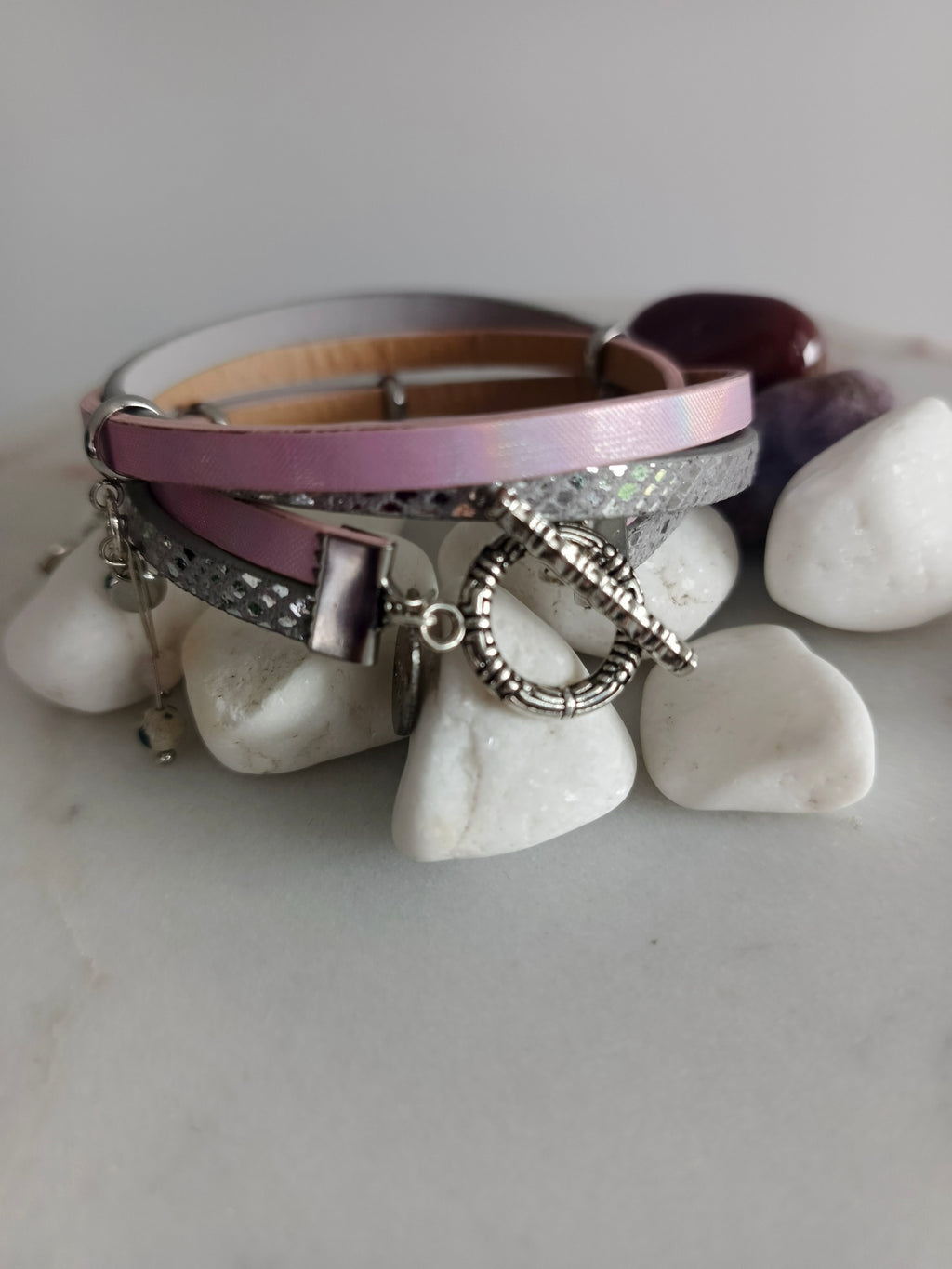 Bransoletka „Silver & Blush Charms”