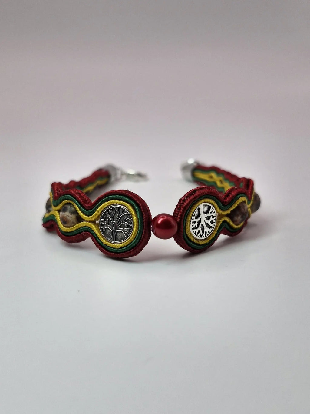 Komplet sutaszowy „Drzewo Życia” — bransoletka i kolczyki