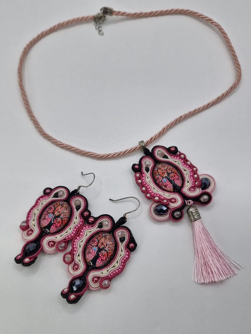 Komplet sutasz „Drzewo Życia” — naszyjnik z chwostem + kolczyki